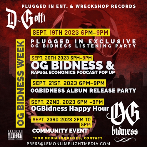 Wreckshop Records Artist Rapper D-Gotti Prepares Release of New Project With A Week Full of Celebratory Events!